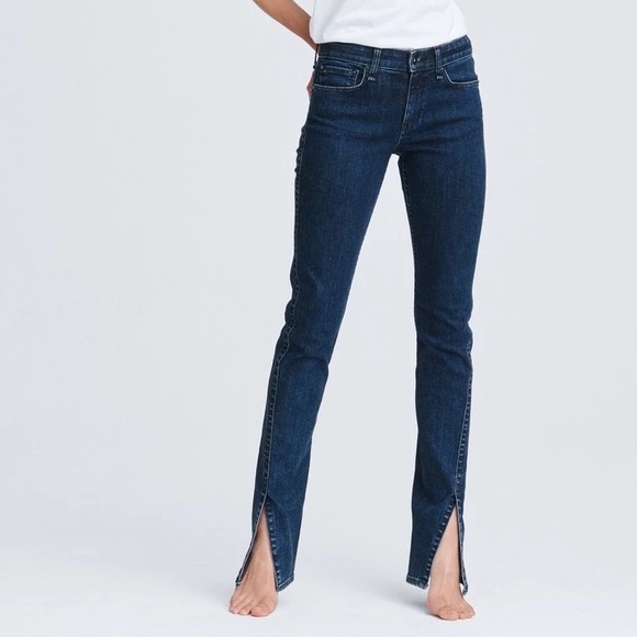 rag & bone Denim - rag & bone Cate Mid-Rise Flare Night Blue jeans Women's 23 slit ankles EUC denim